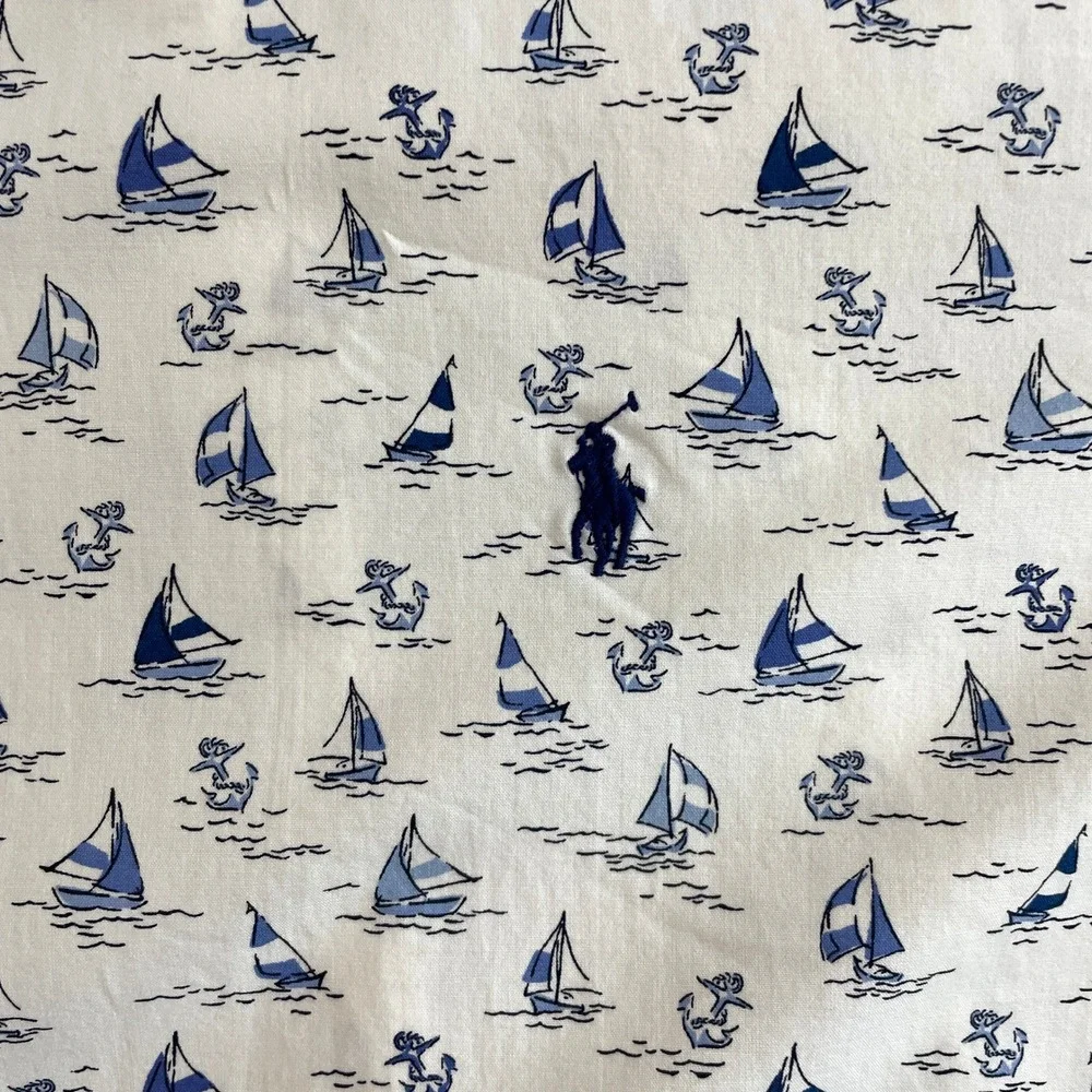Polo‎ Ralph Lauren Mens 5XB Stretch Classic Fit Sailboat Print Shirt